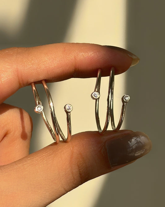 Crystal Wrap Toe Rings — adjustable 925 silver bichiya pair with zircon