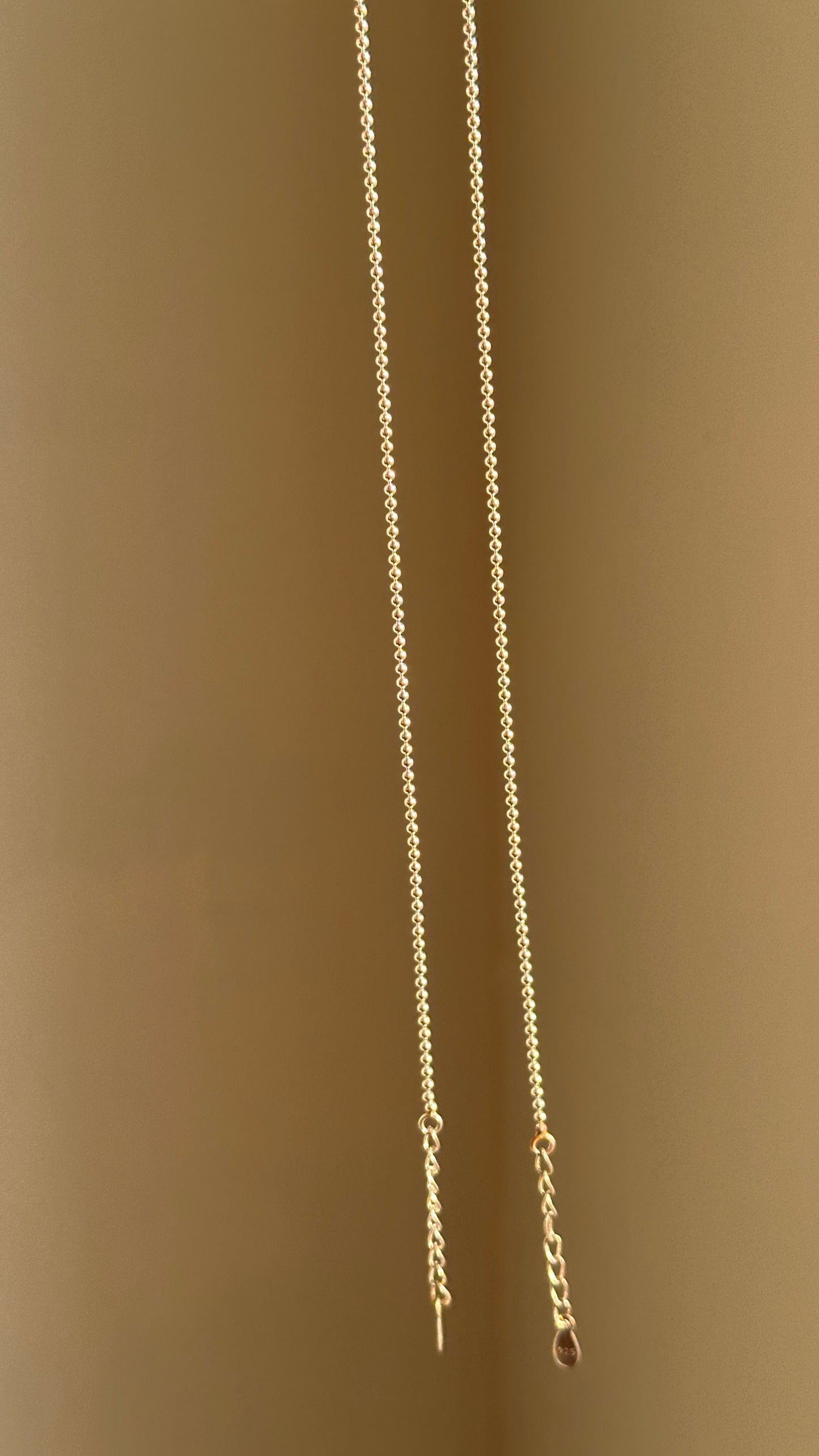 elara ball anklet close-up — polished silver ball chain detail