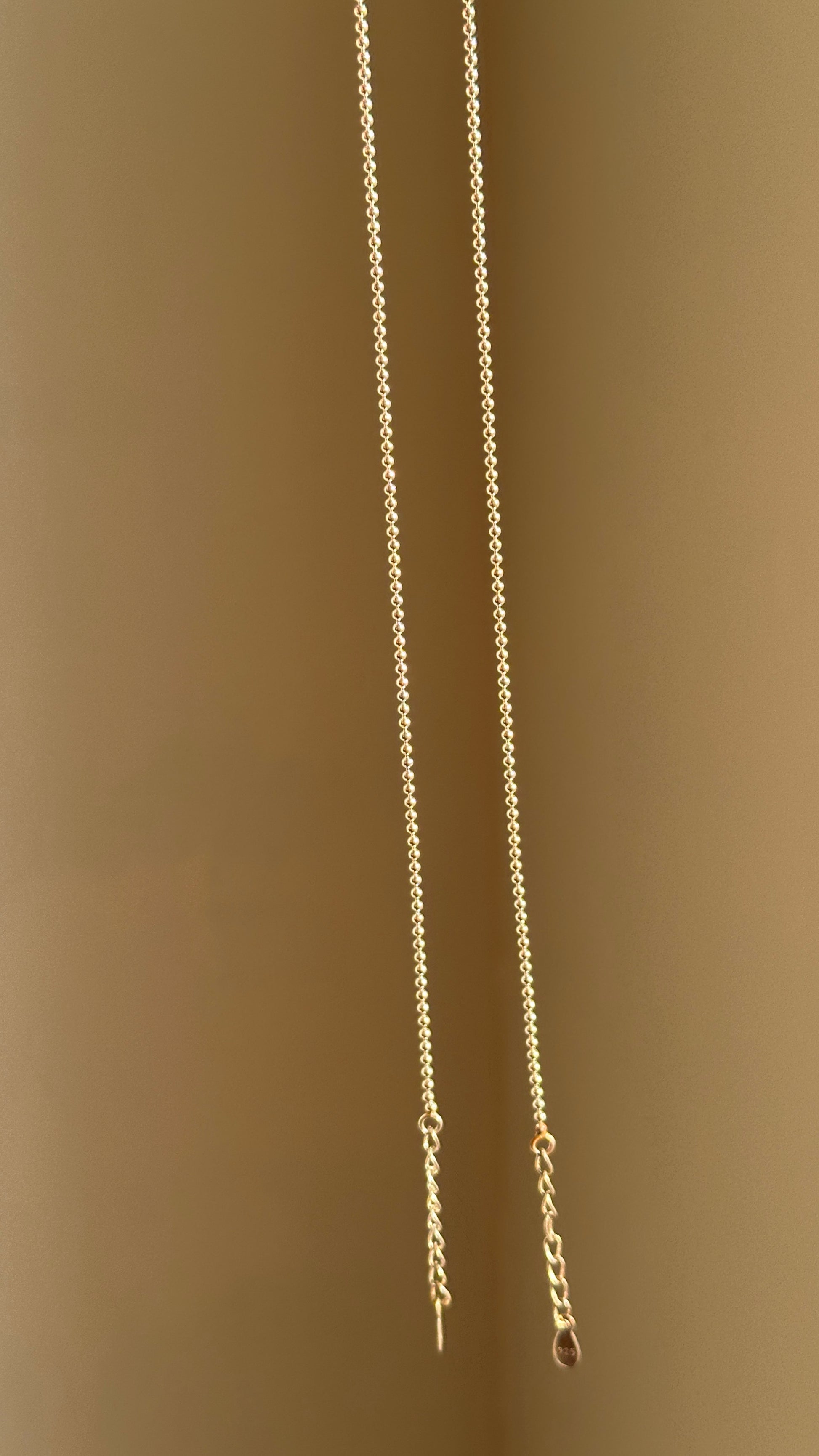 Elara Ball Anklet close-up — polished silver ball chain detail
