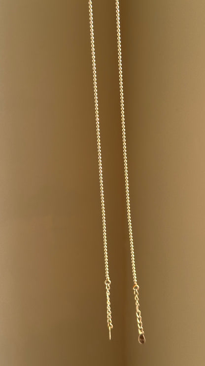Elara Ball Anklet close-up — polished silver ball chain detail