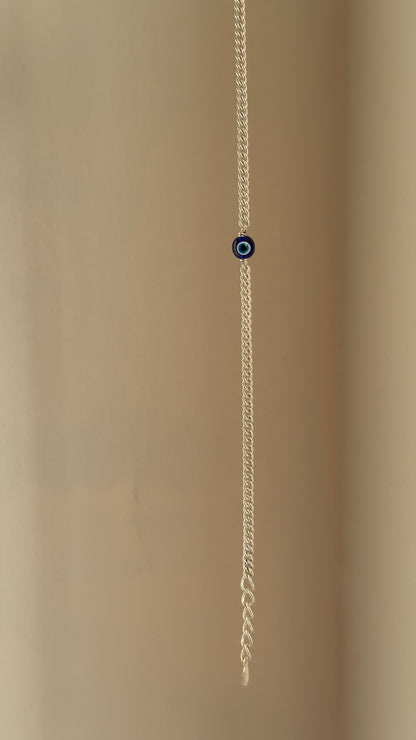 Guardian Evil Eye Bracelet — 6mm nazariya in 925 sterling silver