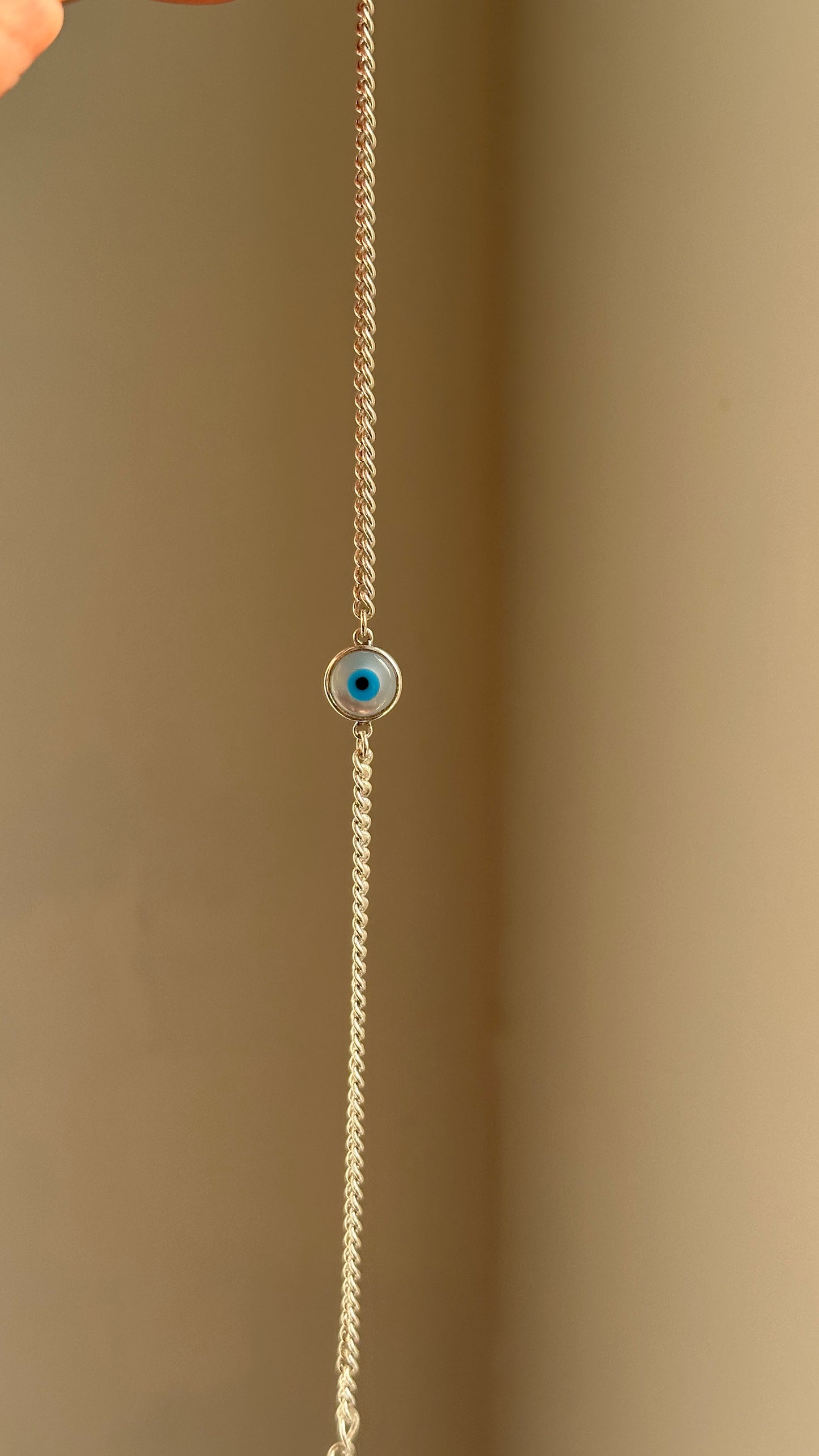 good vibes bracelet — 8mm evil eye stone in 925 sterling silver