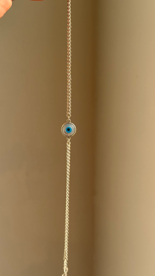 Good Vibes Bracelet — 8mm evil eye stone in 925 sterling silver