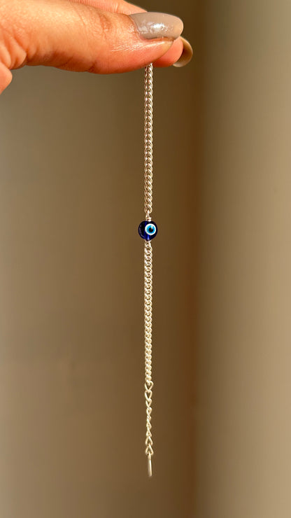 Tiny Evil Eye Bracelet close-up — small blue evil eye charm for children