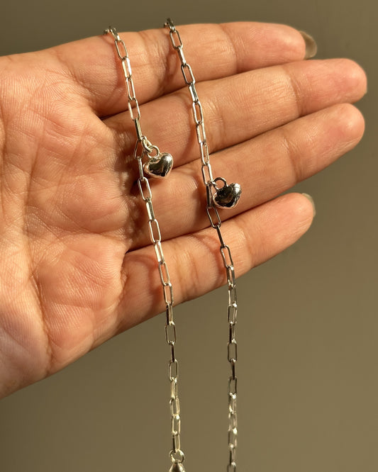 Little Heart Anklet — 925 silver kids payal with dangling heart charm