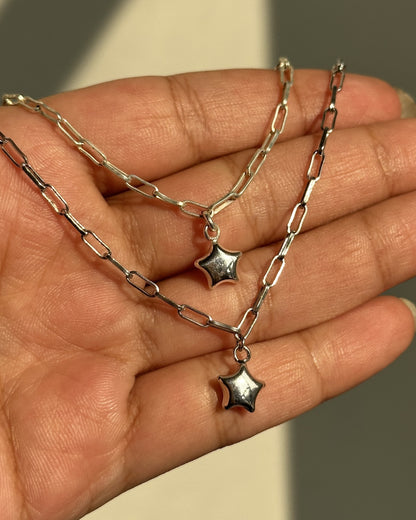 Twinkle Star Anklet — 925 silver kids payal with dangling star charm