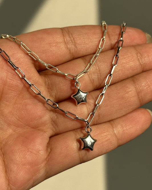 Twinkle Star Anklet — 925 silver kids payal with dangling star charm