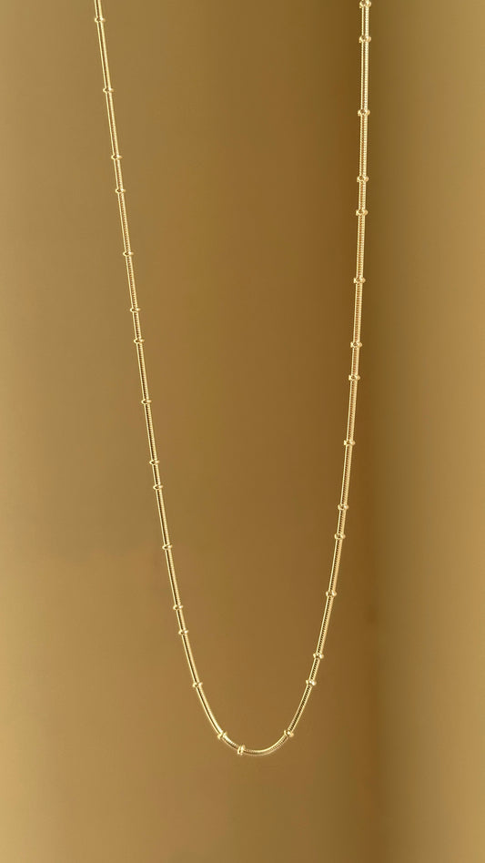 Dainty Dot Chain — 925 silver snake chain with silver dot accents, 20 inch