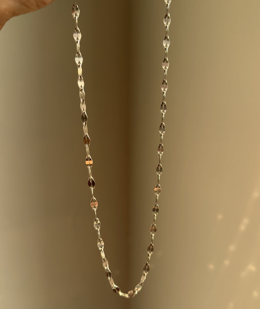 Spark Link Chain — 925 sterling silver faceted link chain, 18 inch
