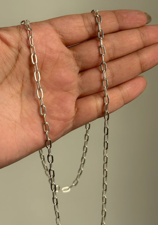Classic Clip Chain worn — 925 silver men's chain styled with a pendant