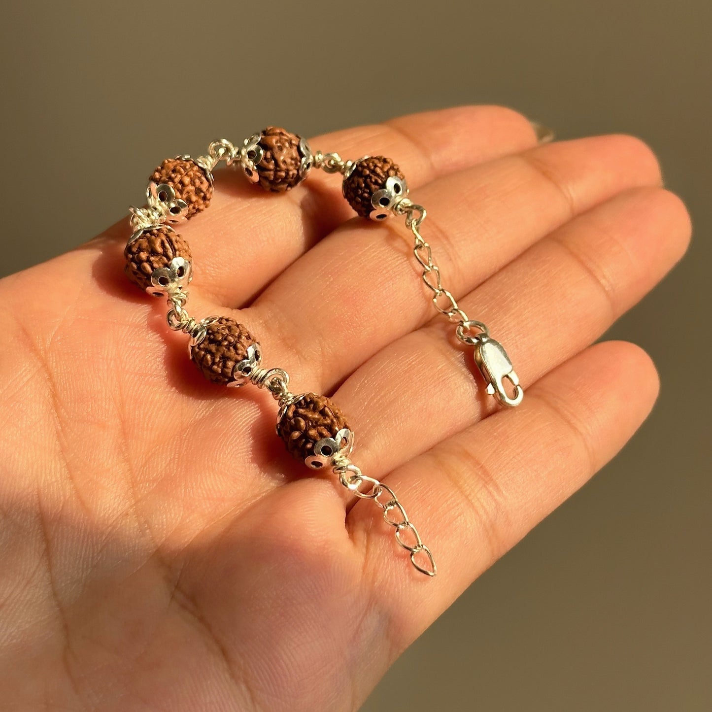rudra grace bracelet — rudraksha beads linked with silver, kids bracelet