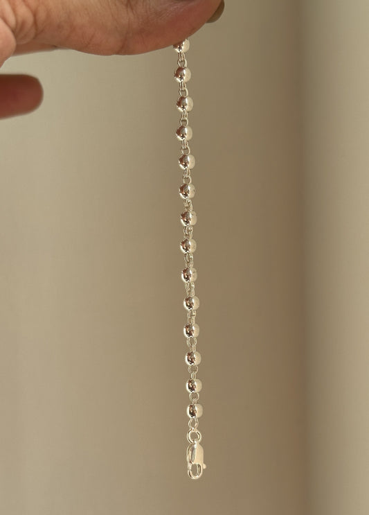Silver Bead Kids Bracelet — 925 sterling silver round bead bracelet for children
