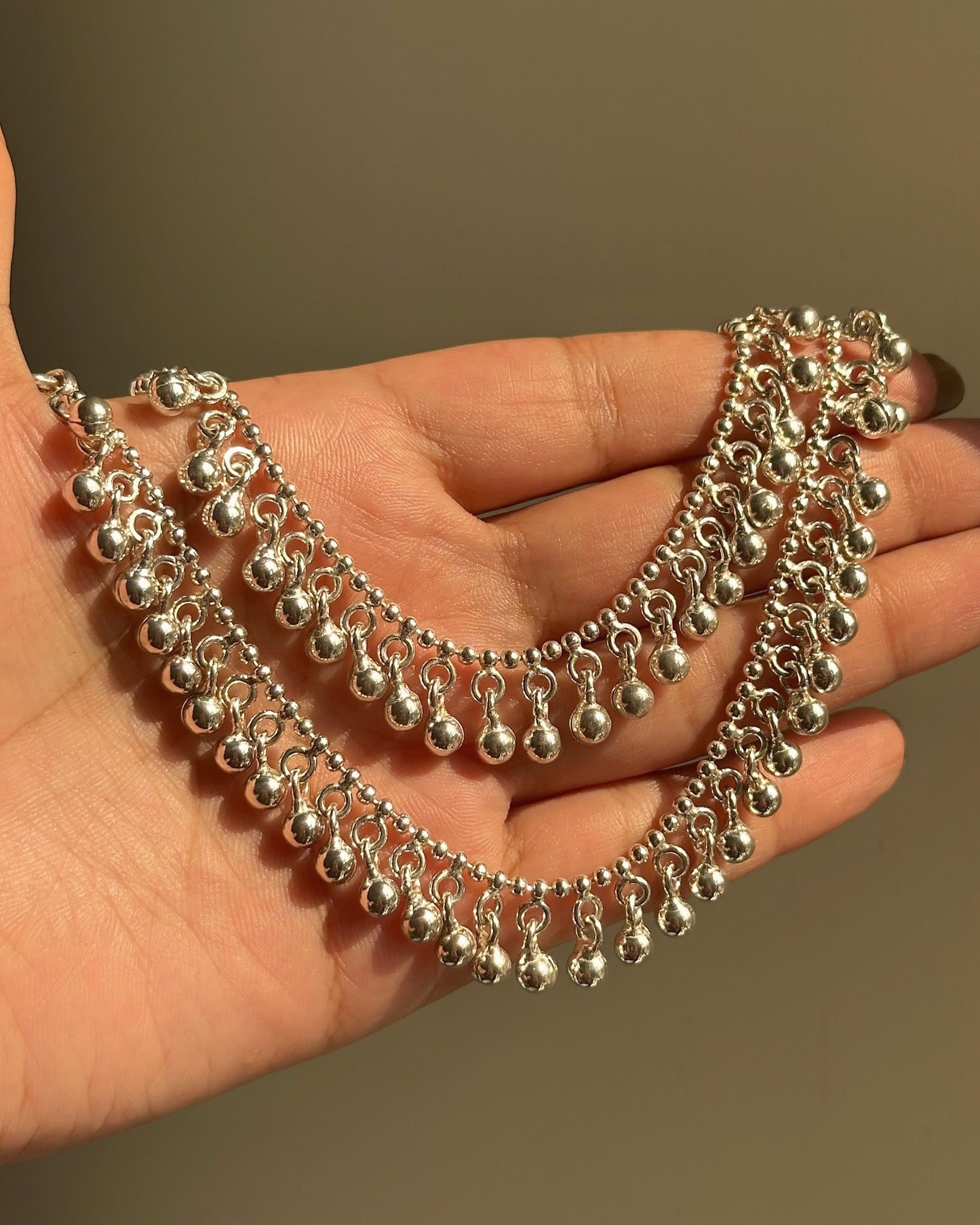baby silver ghungroo anklet