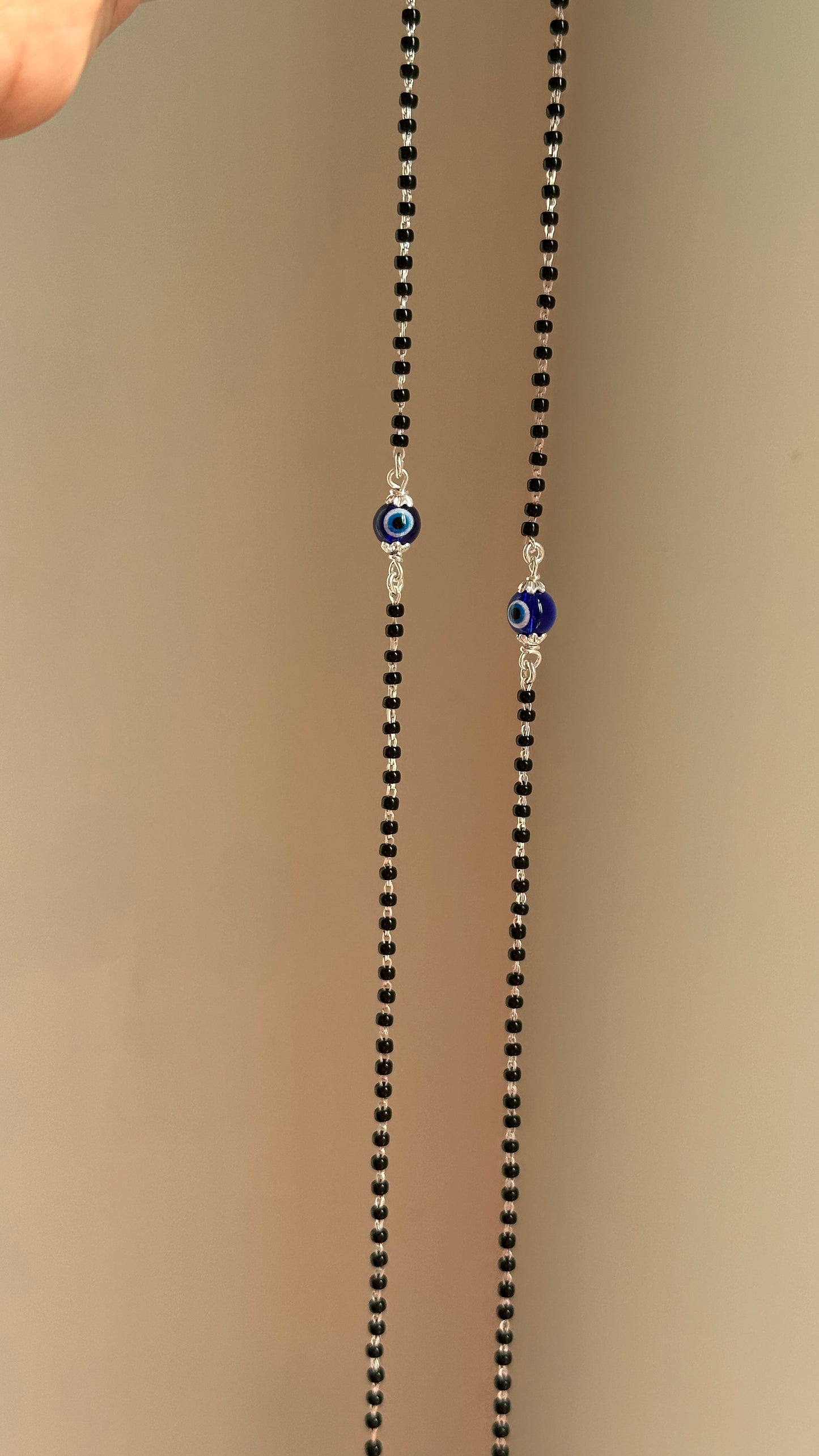 evil eye black beaded anklet