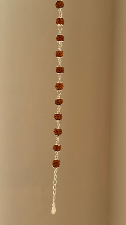 Rudra Grace Bracelet close-up — rudraksha bead and silver accent detail