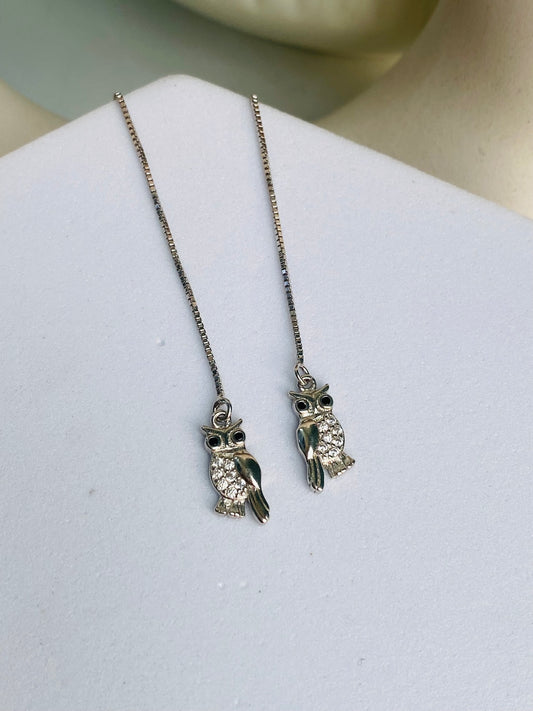 Owl Threader Earring