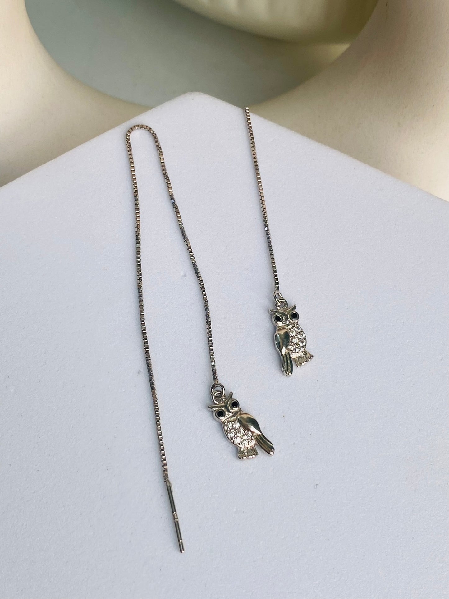 owl threader earring