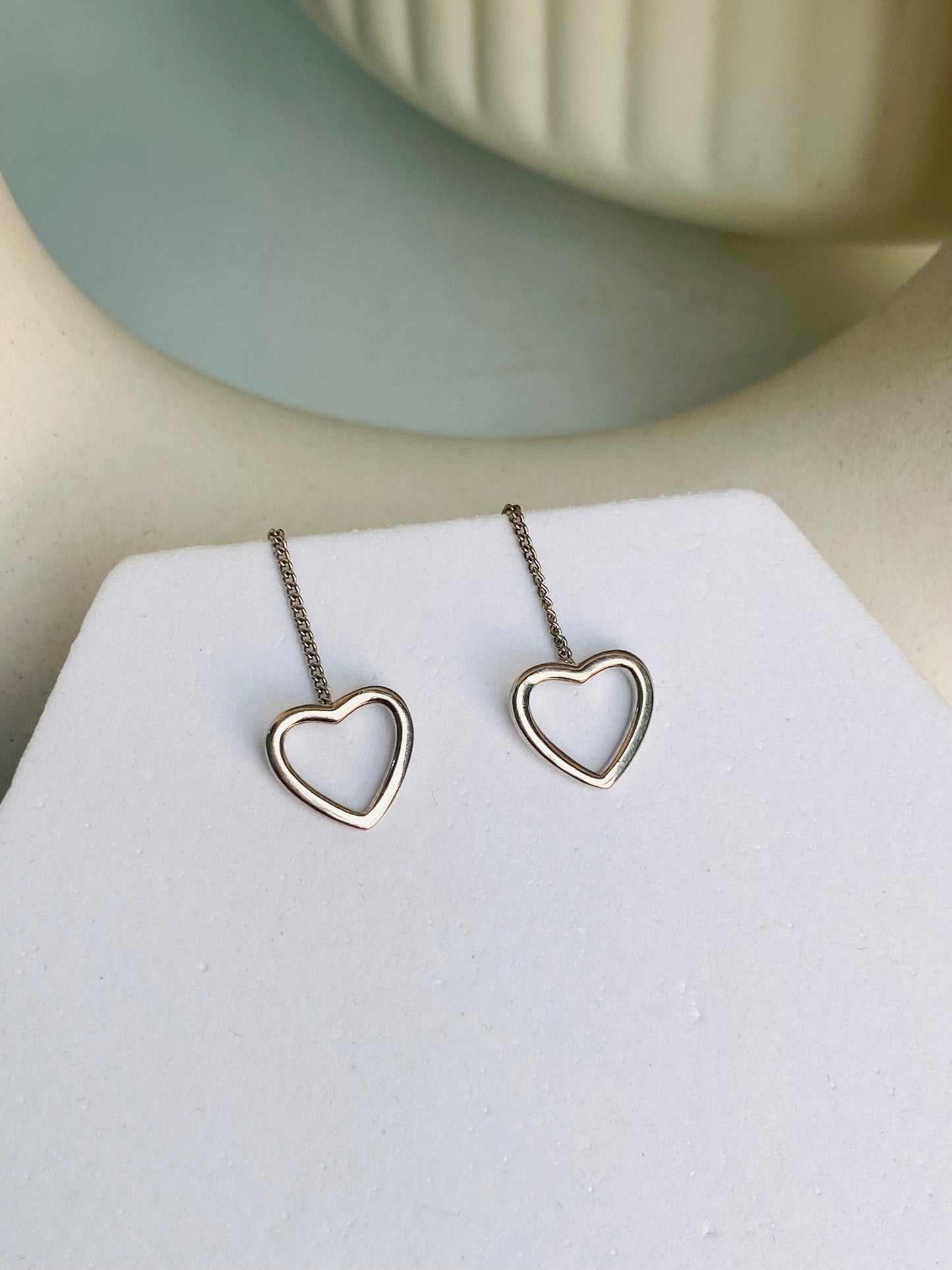 heart threader earring