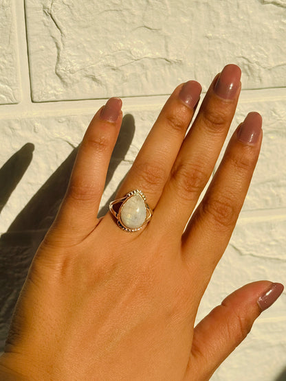 Moonstone Teardrop Ring