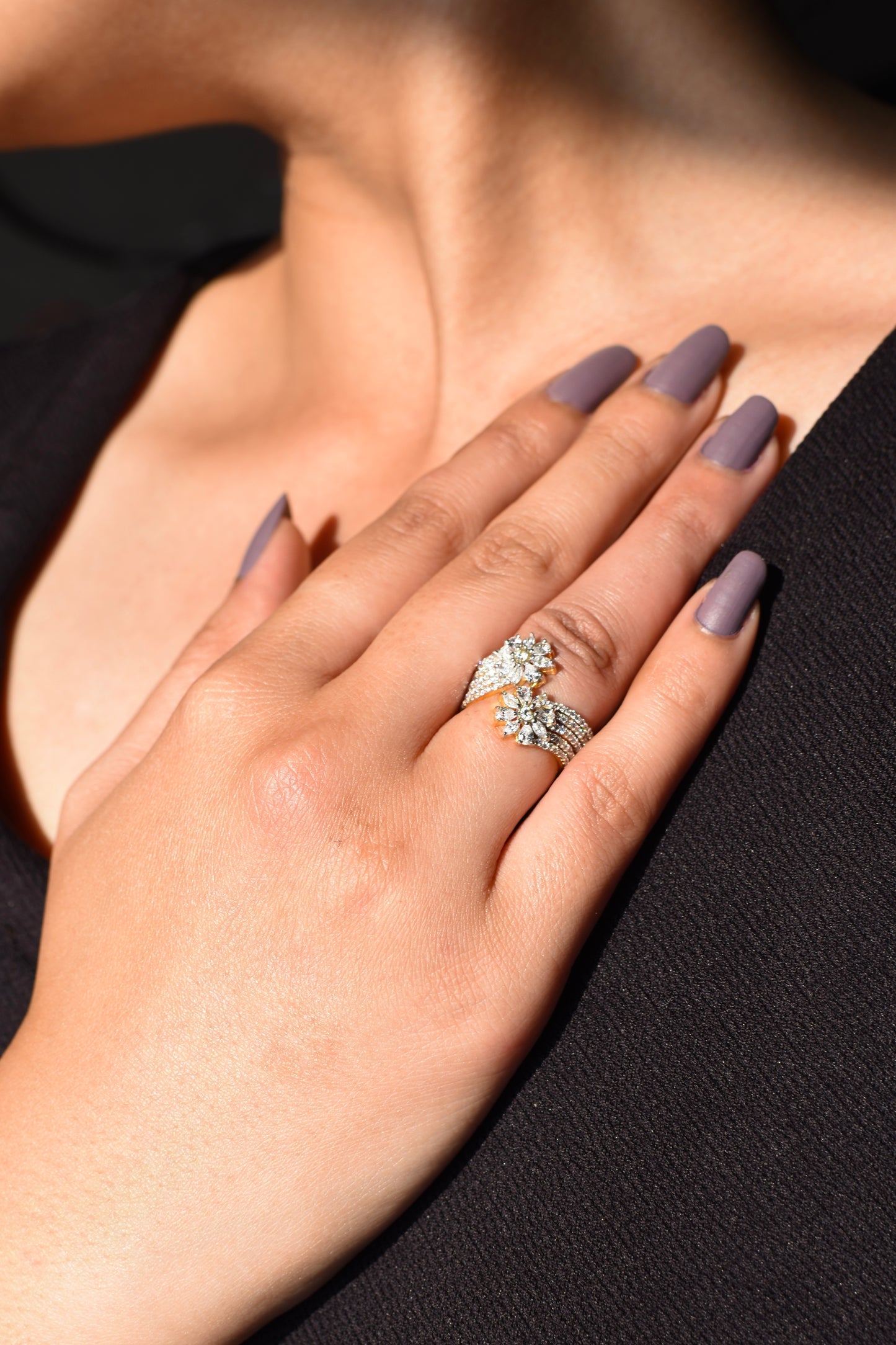 floral duo ring
