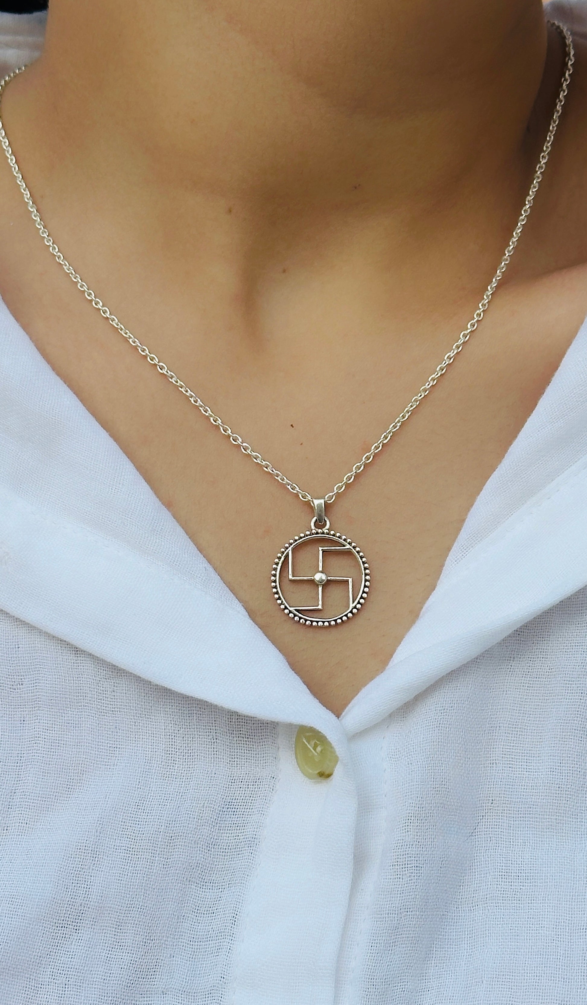 Divine Swastik Pendant – 925 silver spiritual | House of Binti