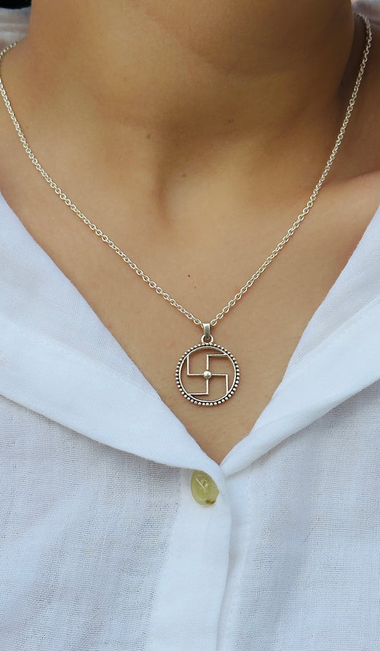 Divine Swastik Pendant – 925 silver spiritual | House of Binti