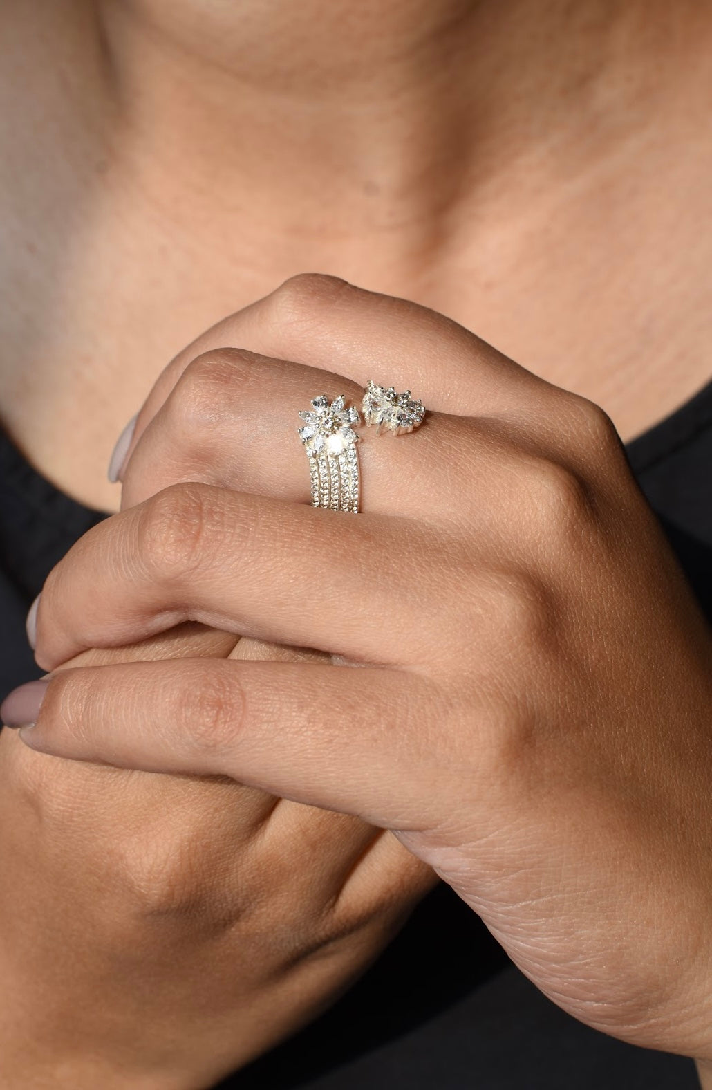 floral duo ring