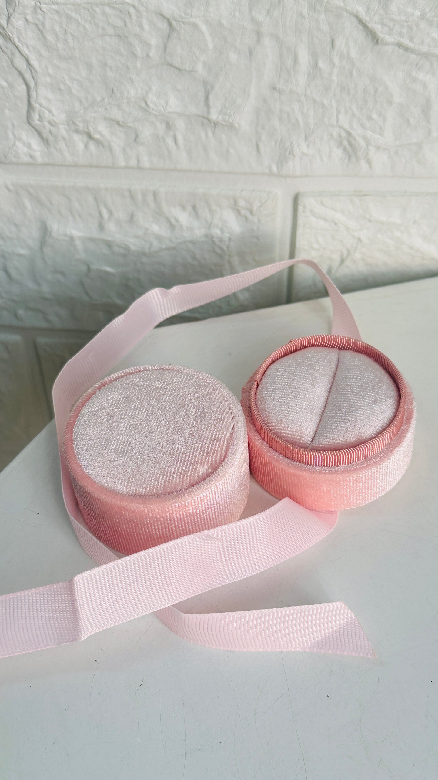 baby pink velvet ring box