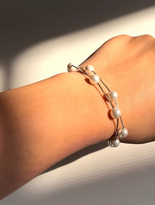 Double Line Pearl Bracelet