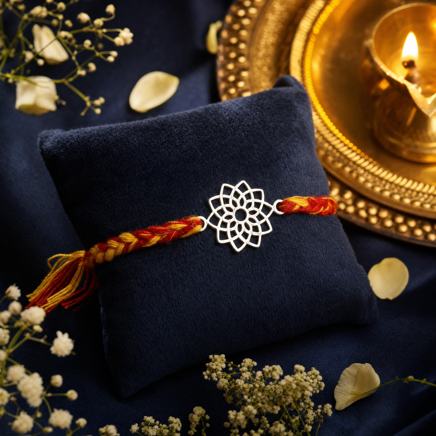 plain flower rakhi