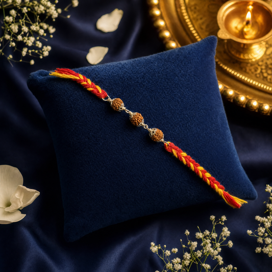 Triple Rudraksha Rakhi